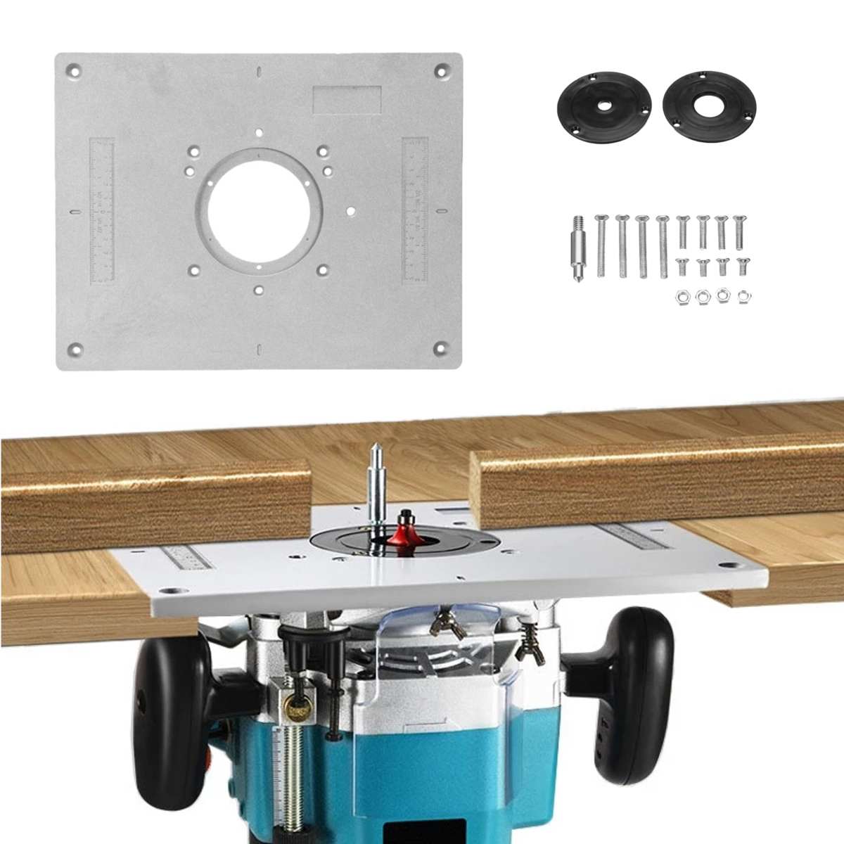 A Set Multifunctional Aluminum Router Table Insert..